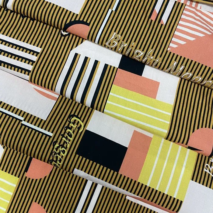 brown digital print silk cotton fabric factory